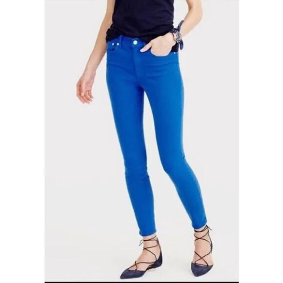 J Crew royal blue Lookout high rise skinny 26P cropped jeans - Picture 1 of 4